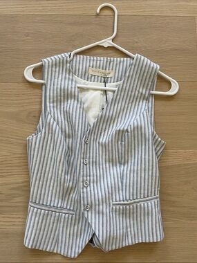 Stitch & Feather Women's Blue Stripe Vest